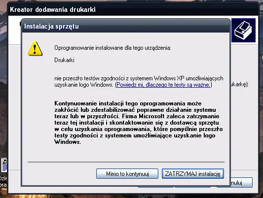 Instalacja niepodpisanego sterownika