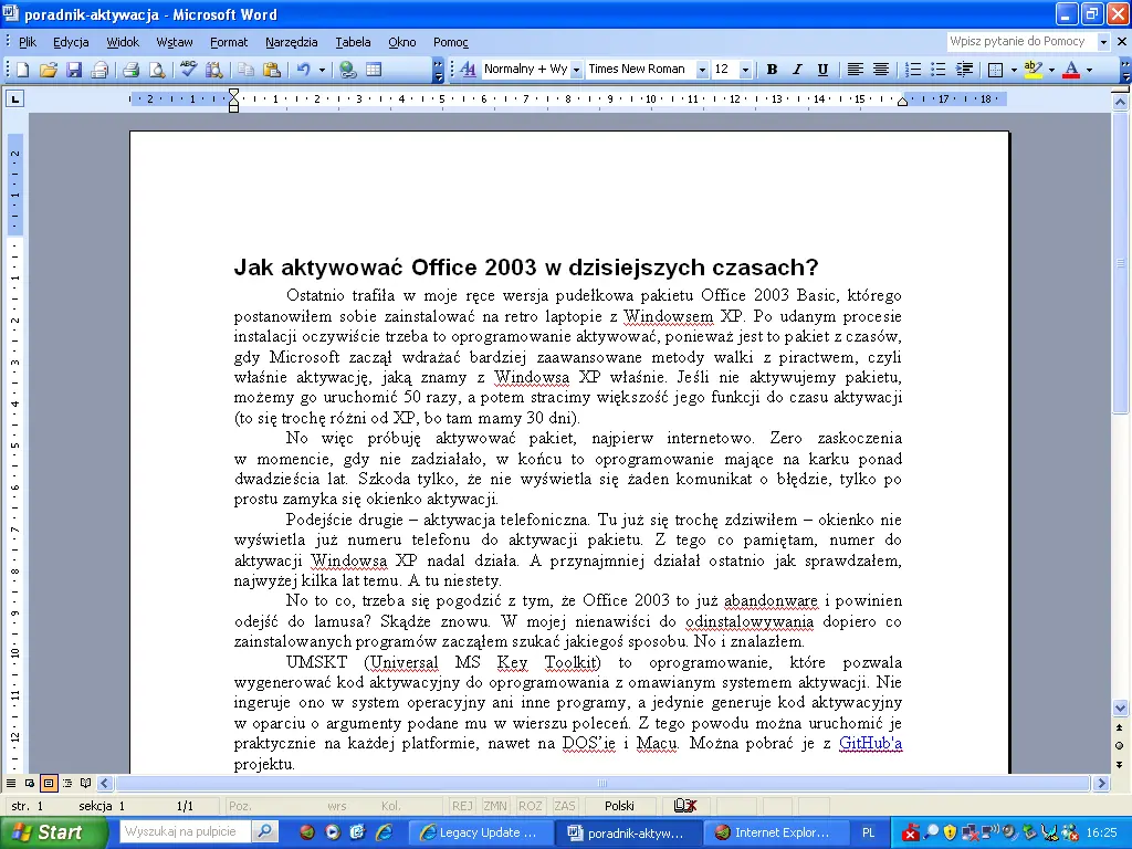 Office 2003 w akcji